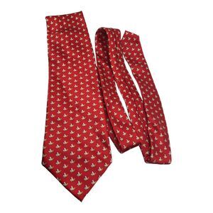 Museum Artifacts mens silk neck tie red bumble bees